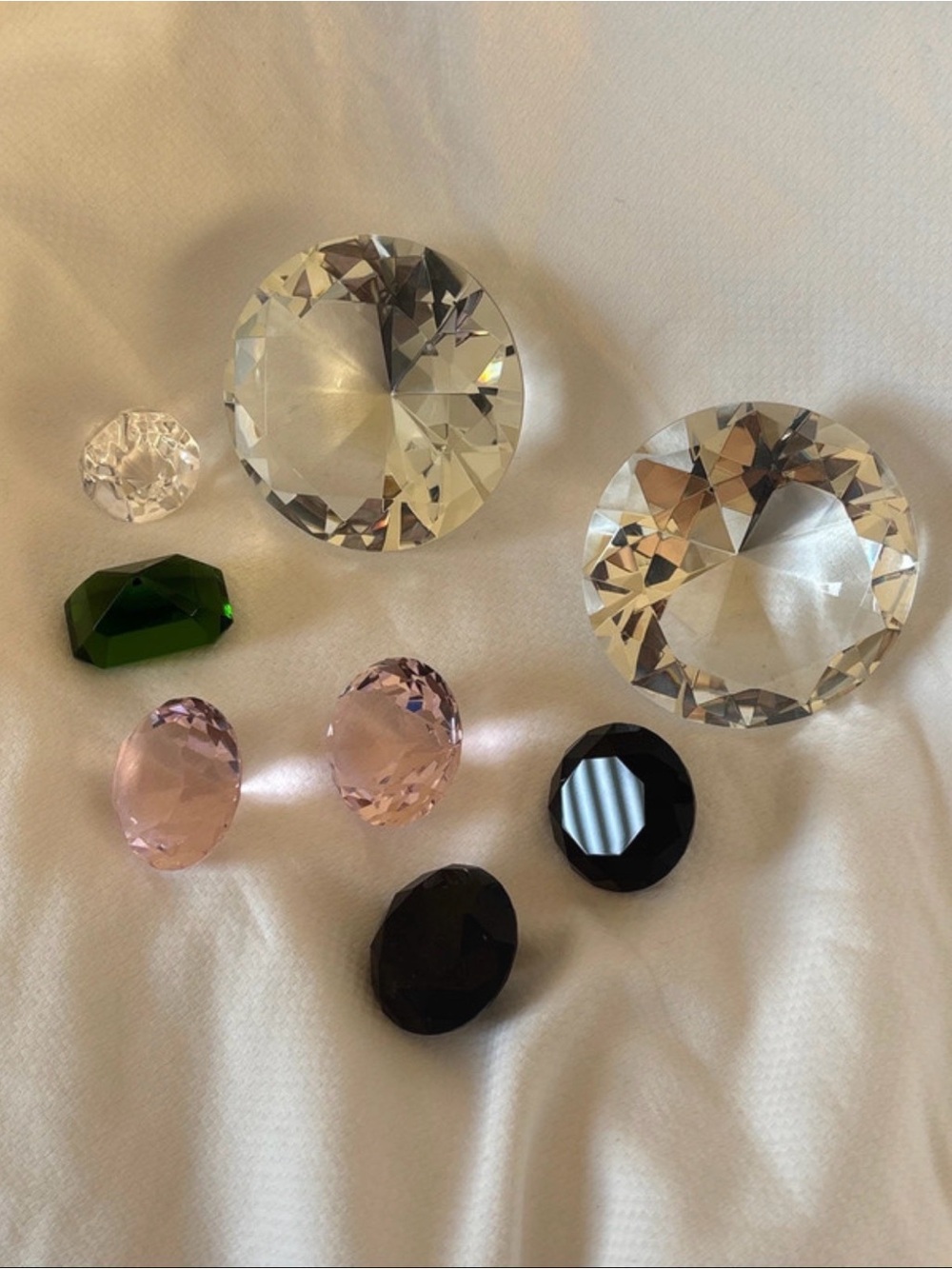 Crystal Faceted Decorative Gems - Pink, Black, Clear, Green